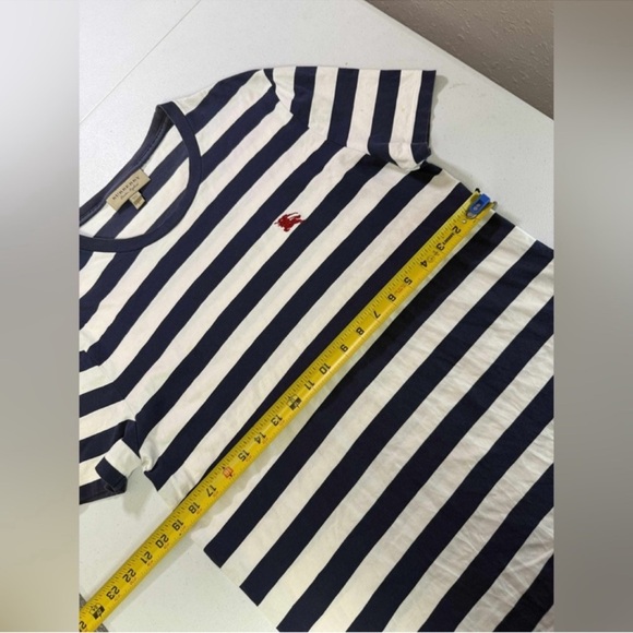 Burberry Signature Logo Striped T-Shirt - White T-Shirts, Clothing Sz L USED - Picture 9 of 9